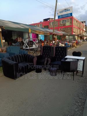 Manicure Set, 2 Pedicure Sets, Waiting Couch, Black - main view