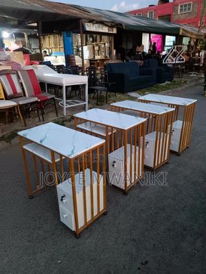 Marble Manicure Table With Locable Drawer - main view