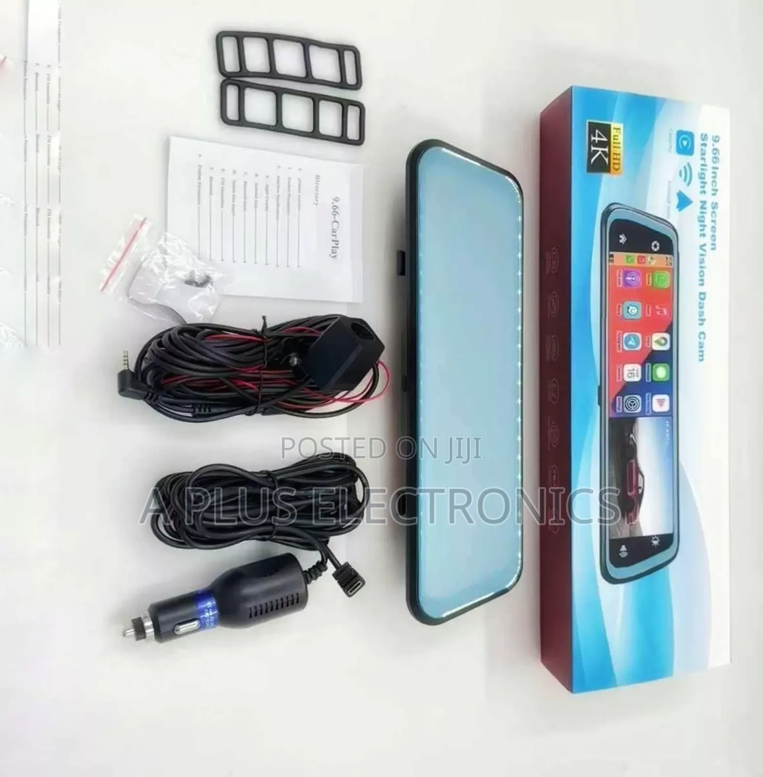 9.66 Inch Full Screen Dual Dash Camera (Front and Back)