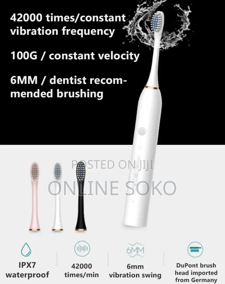 Usb Rechargeable Ultrasonic Waterproof Electric Toothbrush-Ip7-X3