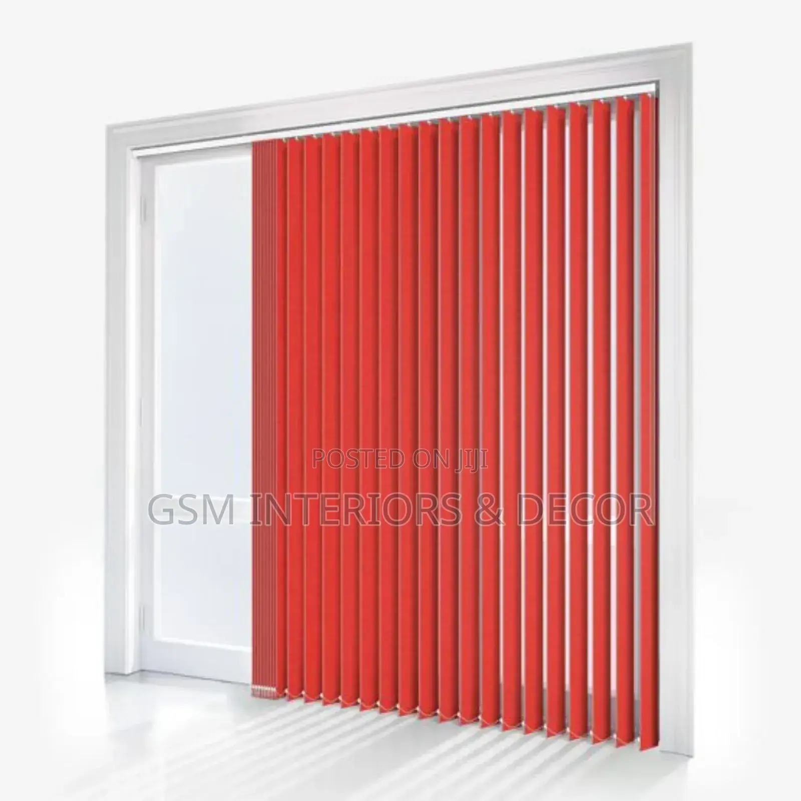 Vertical Office Curtains in Bloody