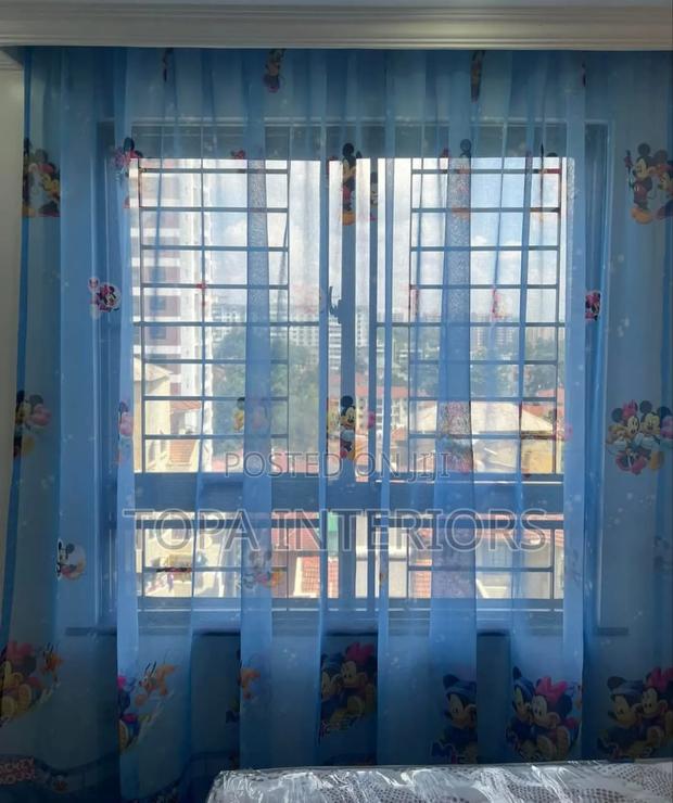 Cartoon Themed Window Sheers Curtains for Kids Bedroom