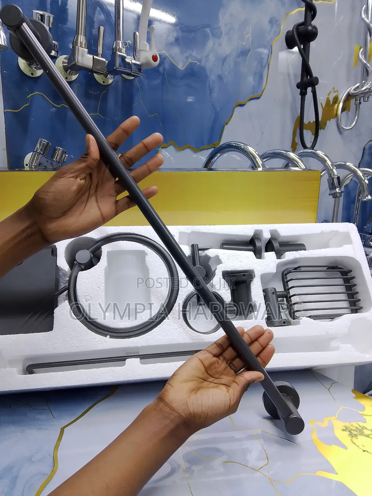 Grey Bathroom Accessories Set (7 Pieces )