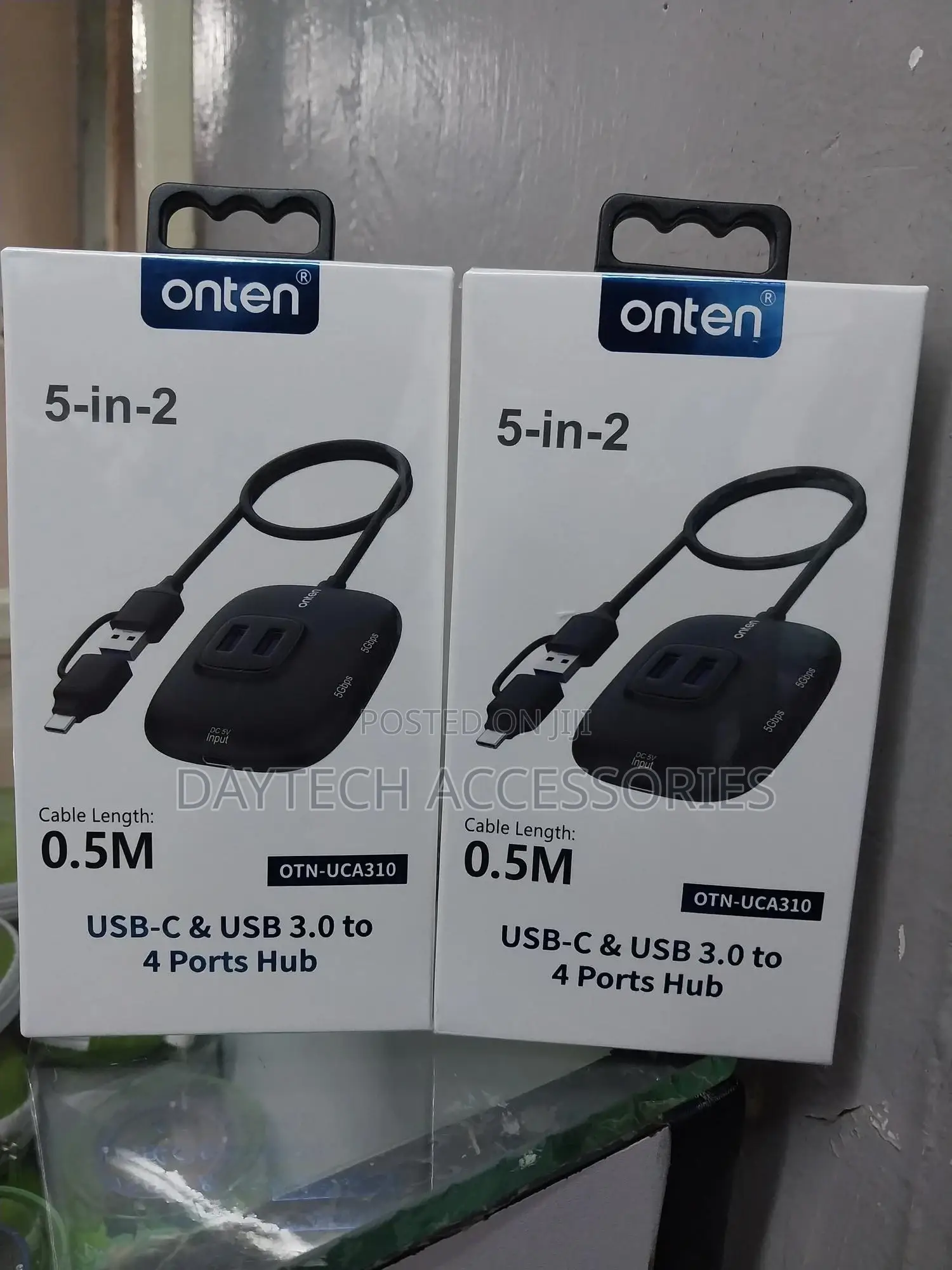 Onten 5-in-2 Usb-C Usb 3.0 to 4 Ports Hub, Model Number Otn-Uca310.