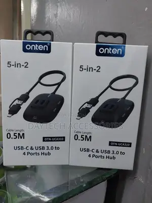 Onten 5-in-2 Usb-C Usb 3.0 to 4 Ports Hub, Model Number Otn-Uca310.