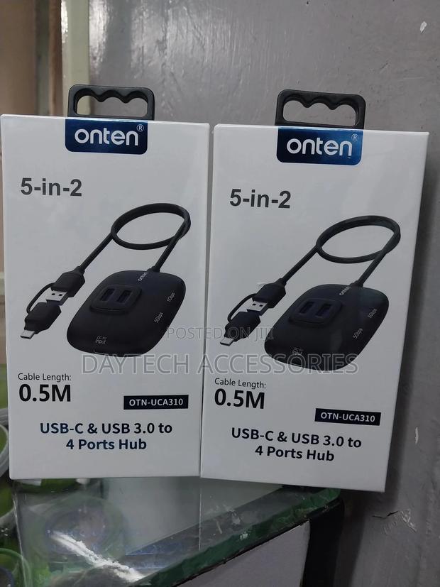 Onten 5-in-2 Usb-C Usb 3.0 to 4 Ports Hub, Model Number Otn-Uca310.