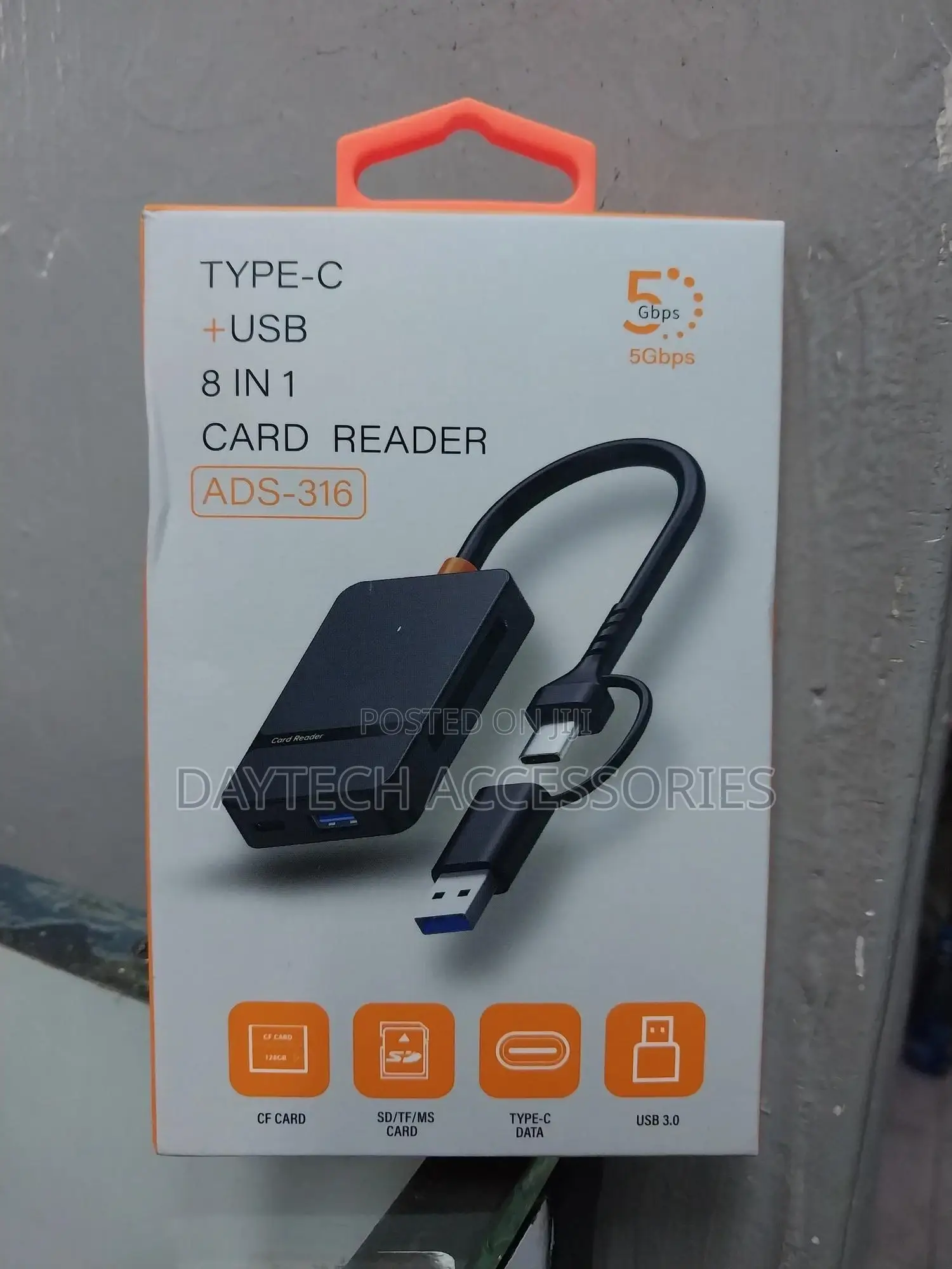 8-in-1 Card Reader Usb3.0 Hub Cf/Sd/Ms/Tf Memory Card Reader