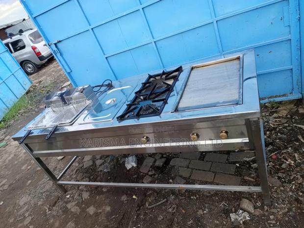 Fryer, Burner, Griddle, Dumper Combo - main view