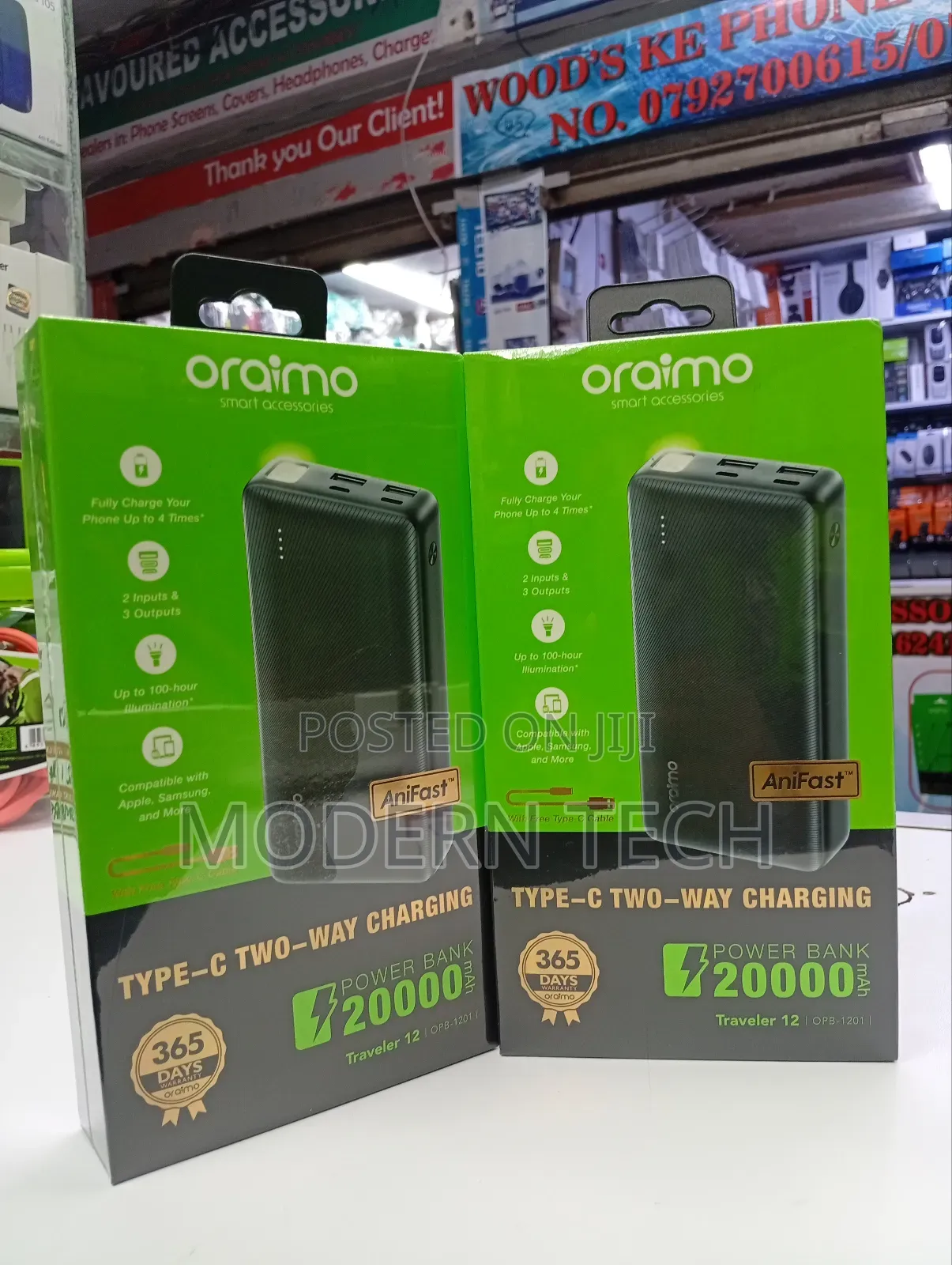 Oraimo Traveler 12 20000mah 12w Power Bank Black