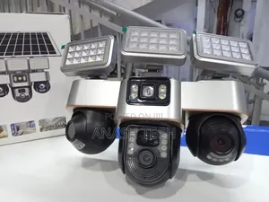 V380 Pro Solar Security Camera Triple Lens Eyes 360 Degree Rotation