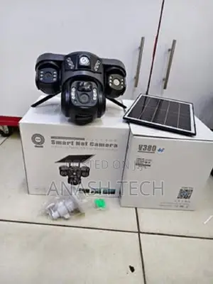V380 Pro 4g PTZ 3 Lens Eyes Solar Camera With Rechargeable Battery