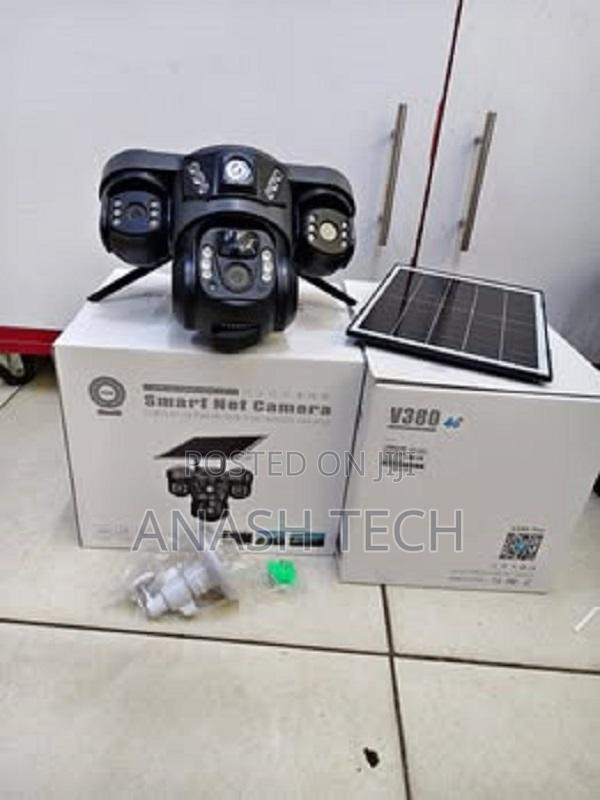 V380 Pro 4g PTZ 3 Lens Eyes Solar Camera With Rechargeable Battery