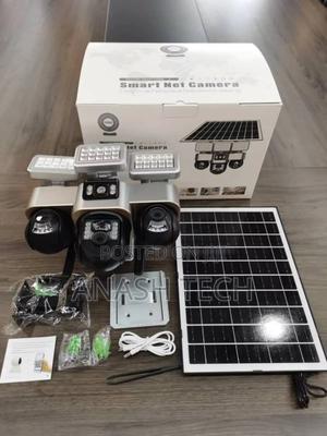 V380 Solar Outdoor Camera Triple Lens Eyes 360 Rotation Waterproof - thumbnail 2