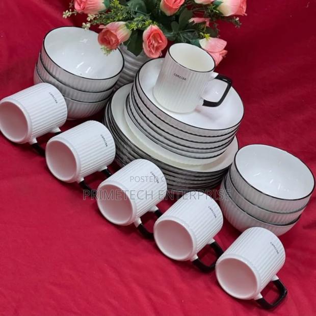 24 PCS Japanese White Dinner Set - main view