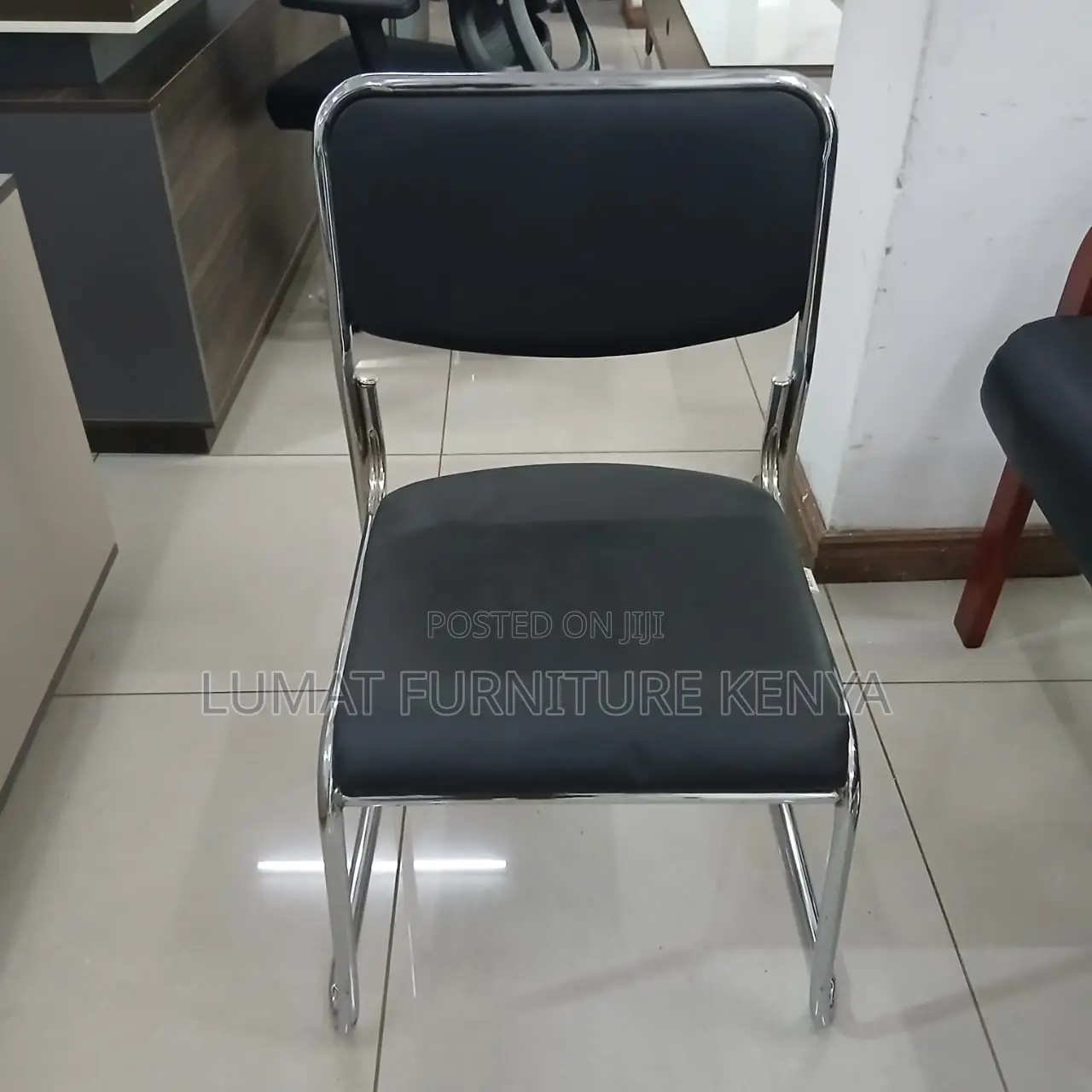 Leather Modern Visitors Chrome Chair