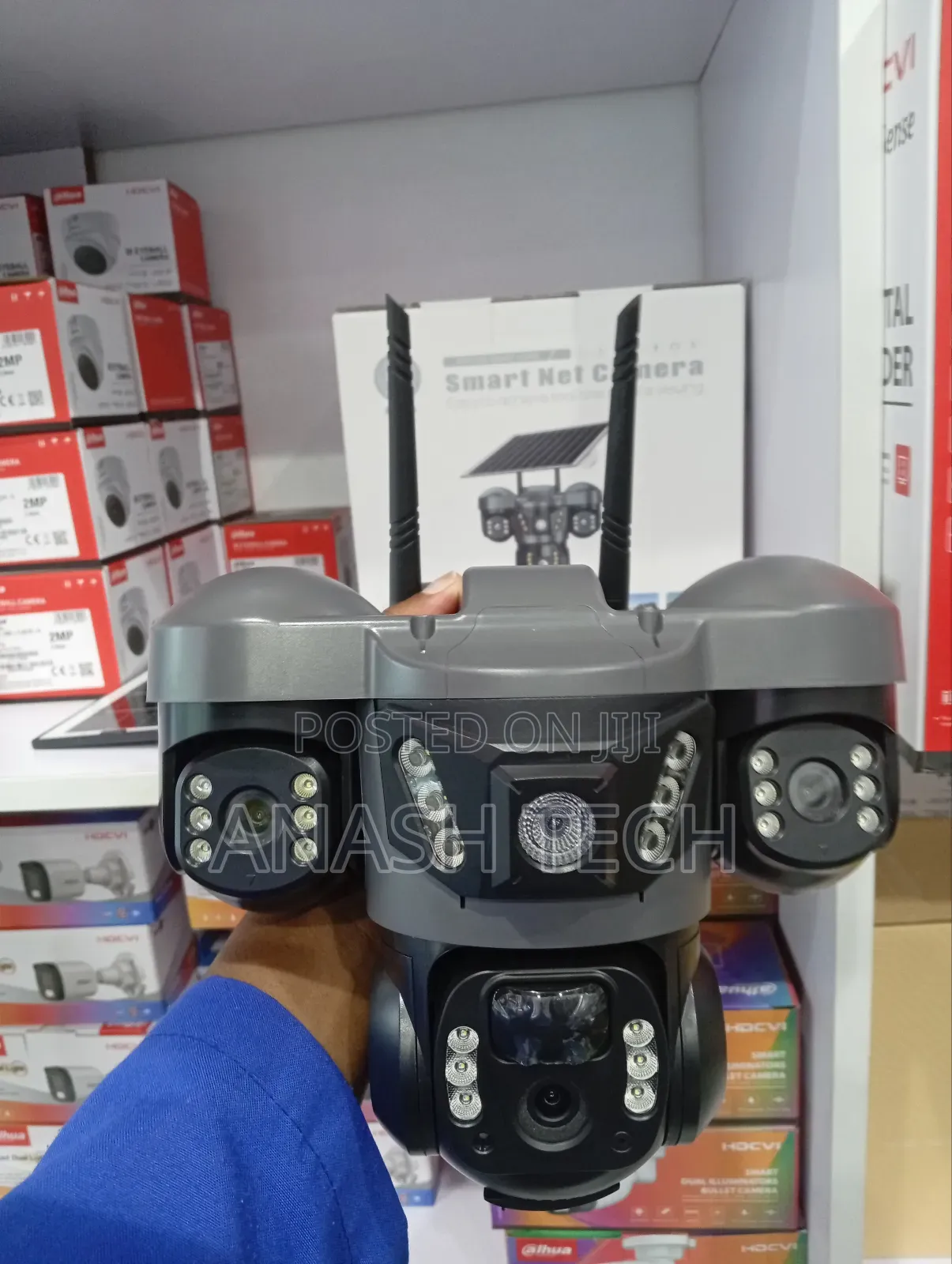 V380 Pro Solar Security Camera Triple Lenswith Remote Monitoring
