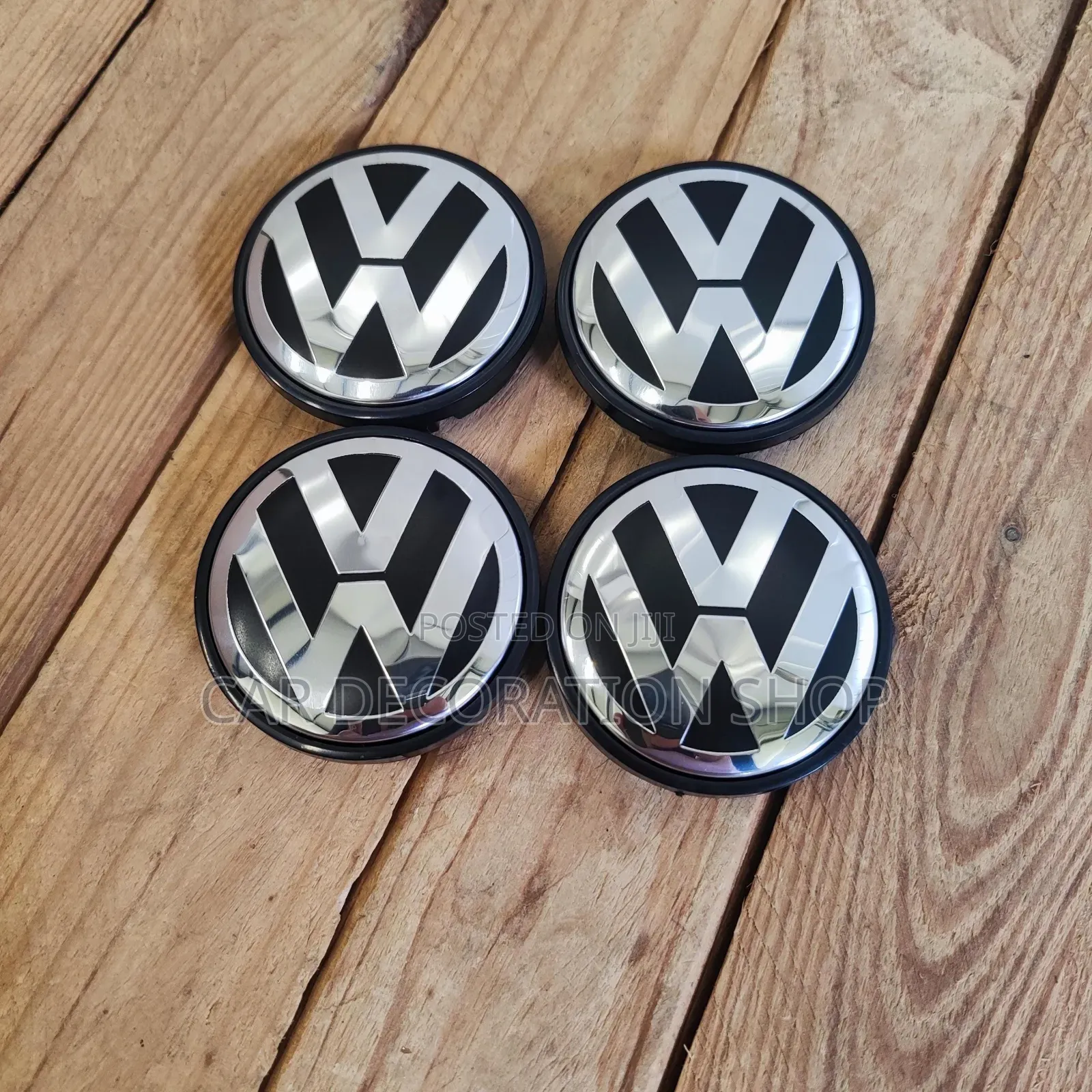 4x Volkswagen Alloy Wheel Centre Cap Black Chrome