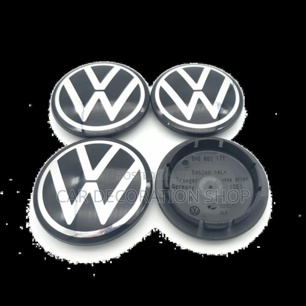 4pcs Replacement Volkswagen Branded Centre Rim Caps - main view
