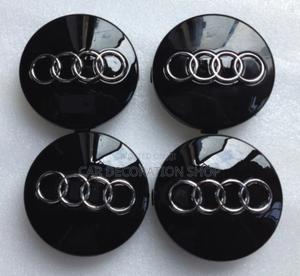 4pcs Black Audi Replacement Rim Centre Caps - thumbnail 2