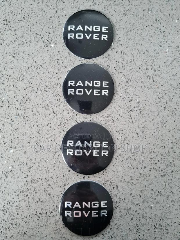 4x Range Rover Black Replacement Centre Rim Cap Covers - main view