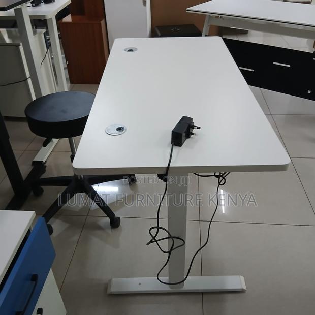 White Adjustable Electric Home/Office Table - thumbnail 3