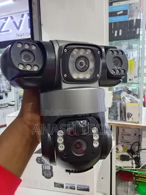 4g 3mp Tripple Lens PTZ Camera Full Color Night Vision Monitoring