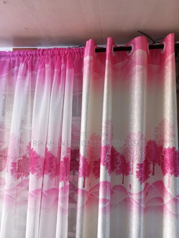 Pink and White Floral Curtains