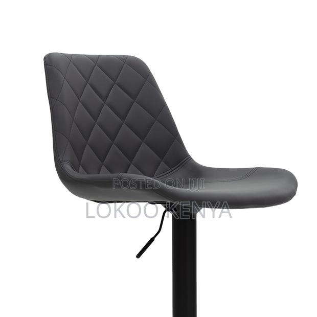 Stool; Black Modern Pu Leather Adjustable Counter Height Barstool - thumbnail 4