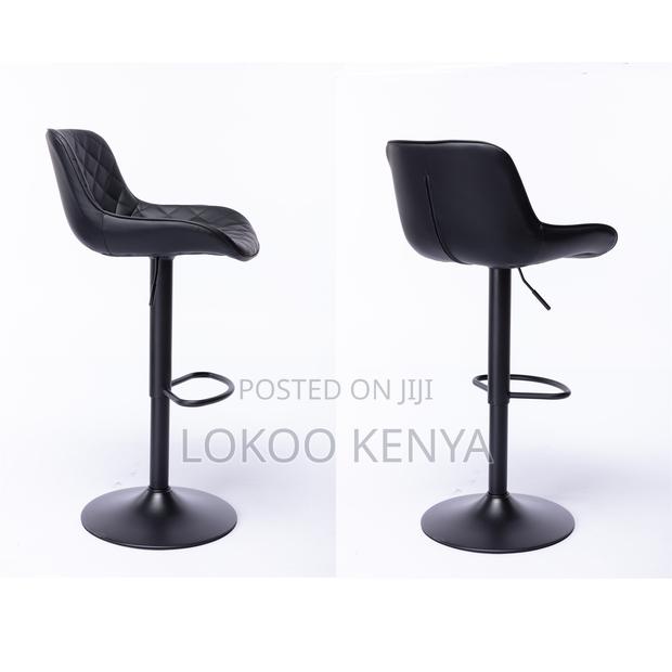 Stool; Black Modern Pu Leather Adjustable Counter Height Barstool - thumbnail 7