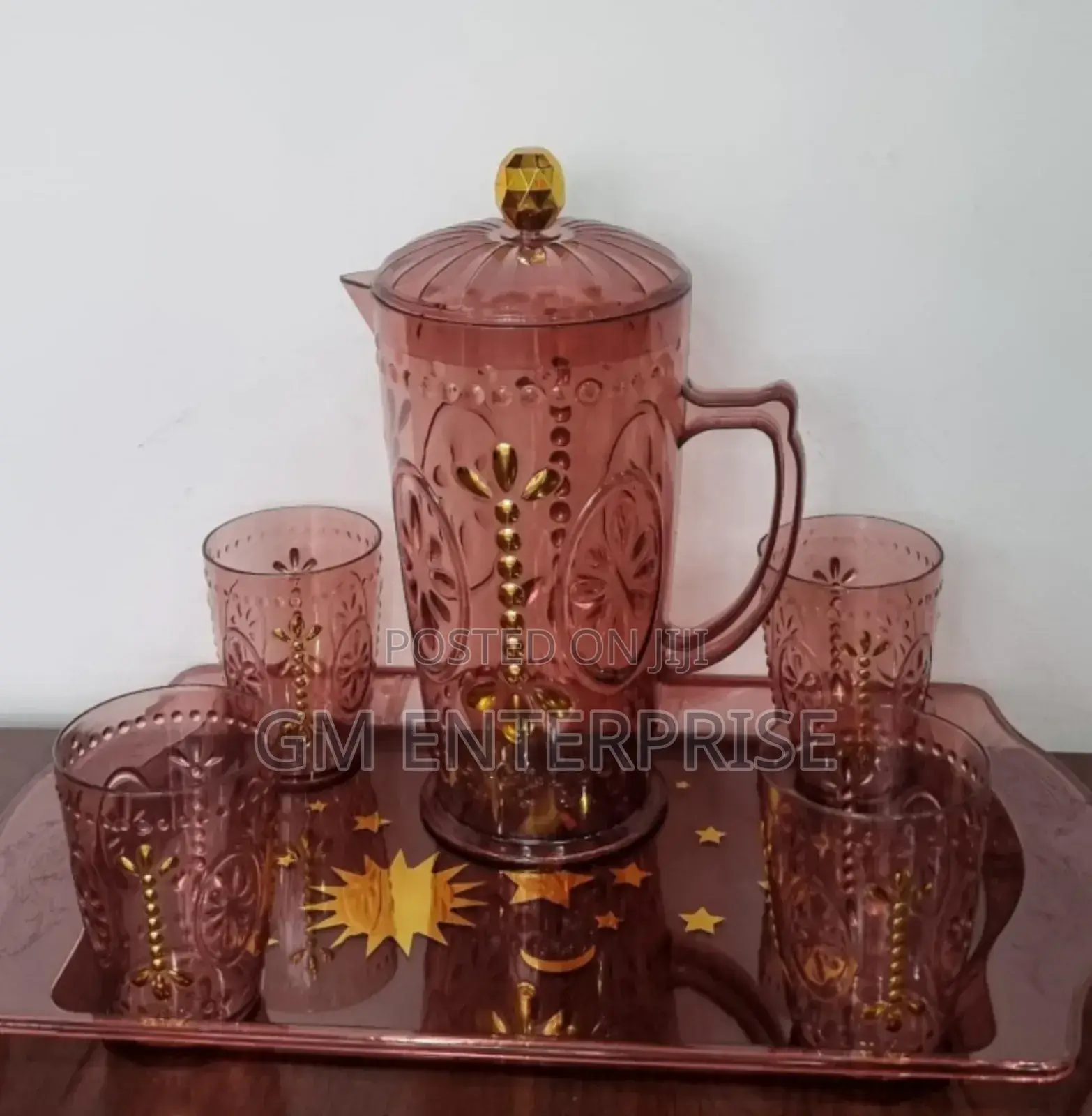 *Acrylic Water Sets With Tray, Jug and Tumblers