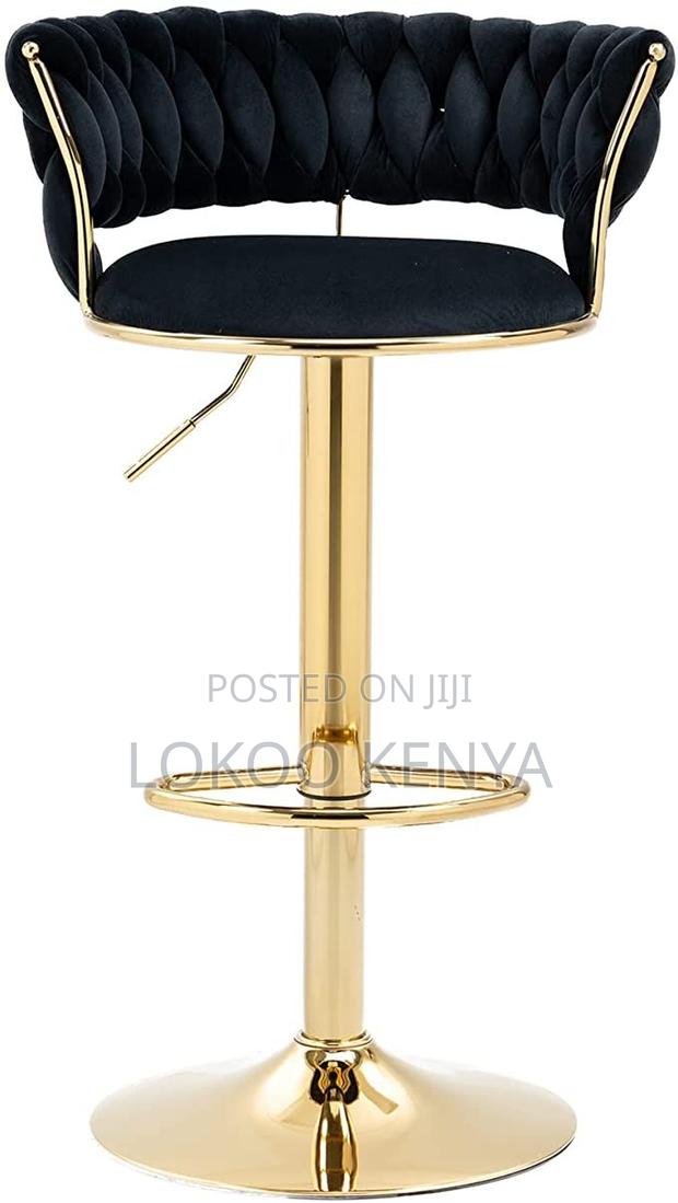 Stool; Adjustable Modern Gold Luxury Seating Kitchen Barstool - thumbnail 3