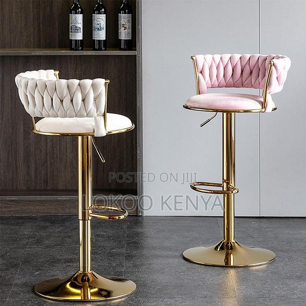 Stool; Adjustable Modern Gold Luxury Seating Kitchen Barstool - thumbnail 8