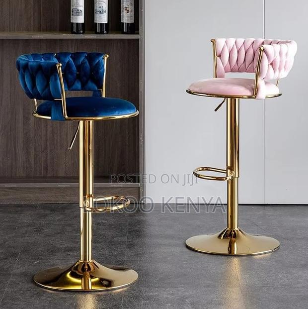 Stool; Adjustable Modern Gold Luxury Seating Kitchen Barstool - thumbnail 9