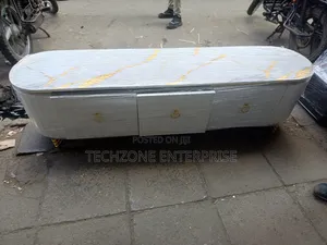 6fts With Marble Coating Tv Stand White With Gold 