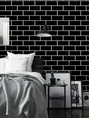 Upgrade Your Walls With Black Brick 0.45×10m Peel Stick Wallpaper –