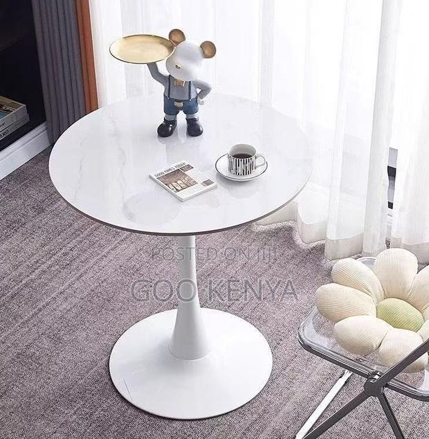 Home Table; Modern Round Marble Balcony Coffee Table