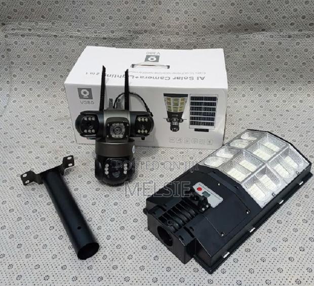 V380 Pro Solar Street Light PTZ Solar Streetlight Security . . Camera
