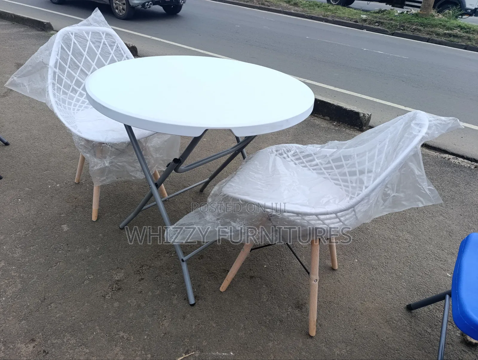 All White Outdoor Table and Chairs