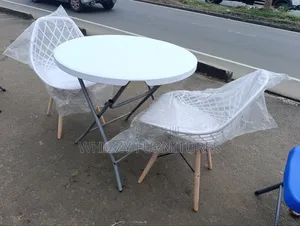 All White Outdoor Table and Chairs