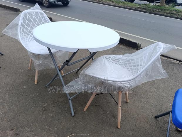 All White Outdoor Table and Chairs