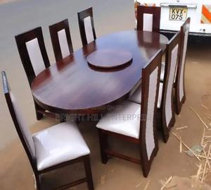 8seater Oval Dining Set With a Revolver - main view