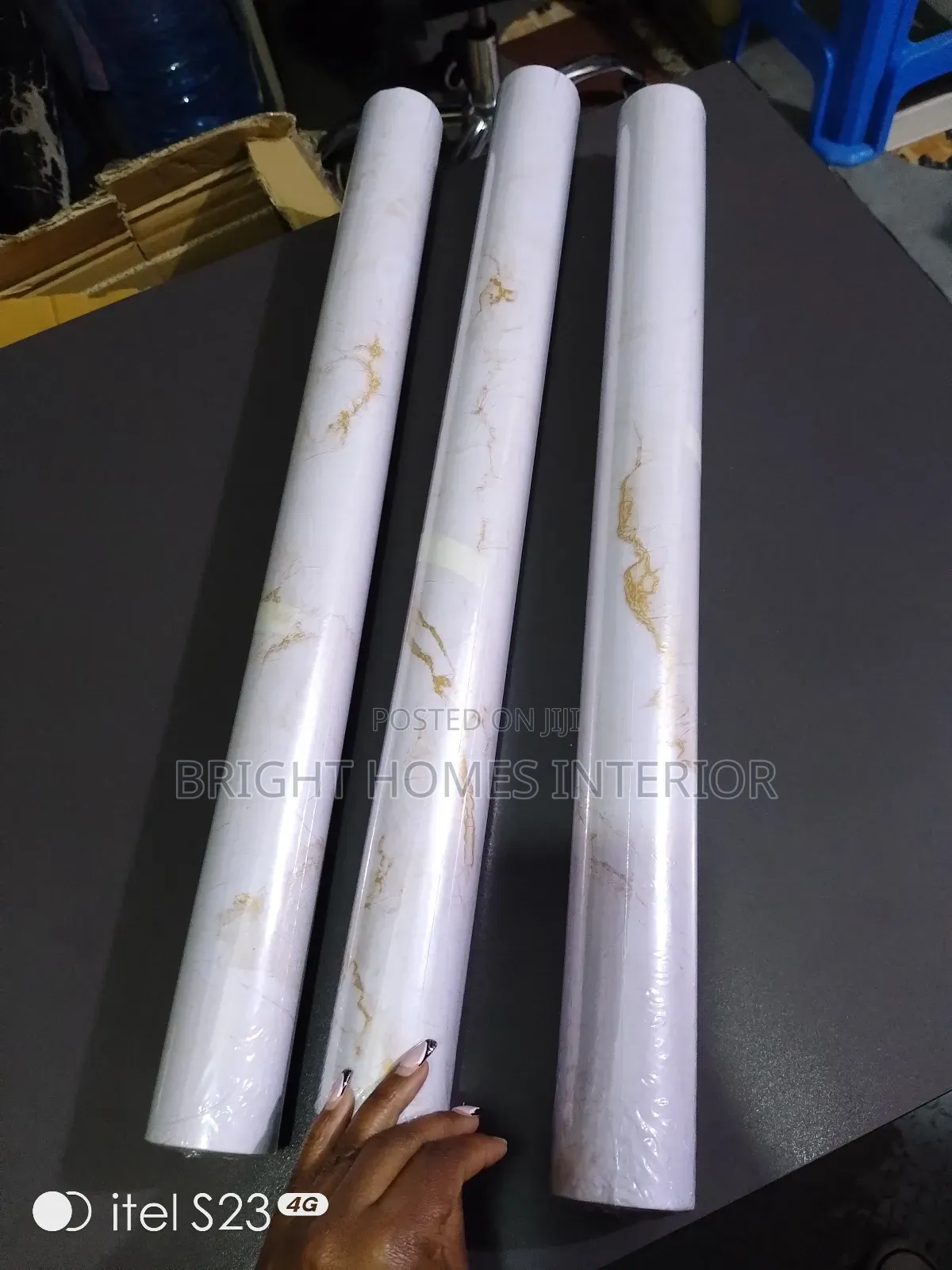 Marble White and Gold Contact Paper