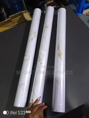 Marble White and Gold Contact Paper