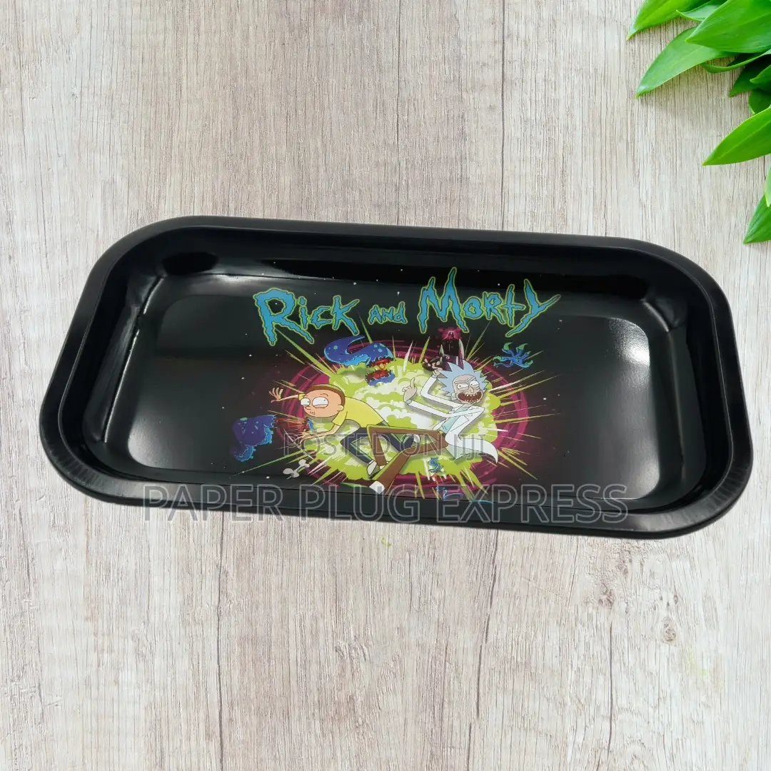 Large Rick Morty Design Metal Tray (11.5" X 7.5")