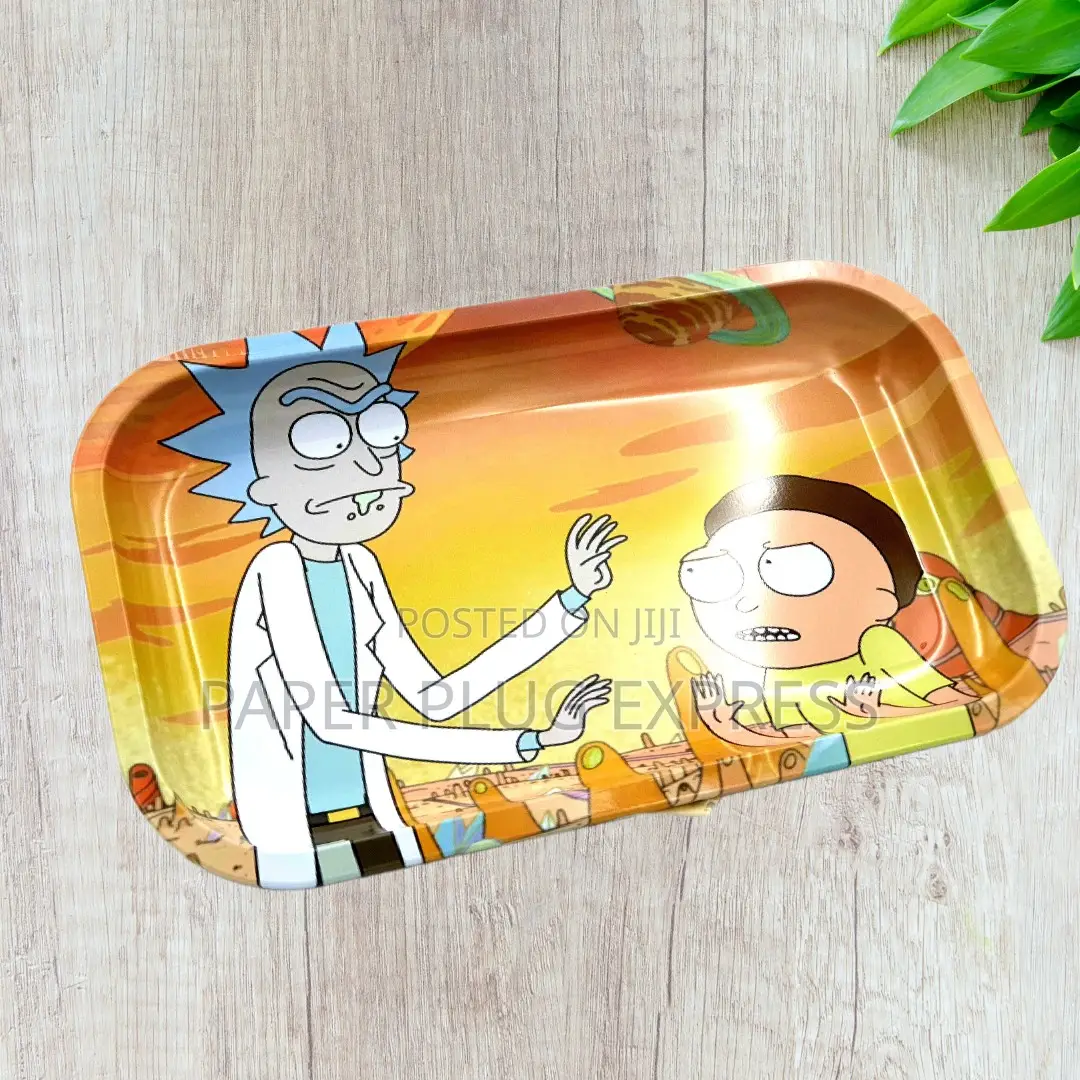 Rick Morty Glossy Finish Metallic Tray – Large Size