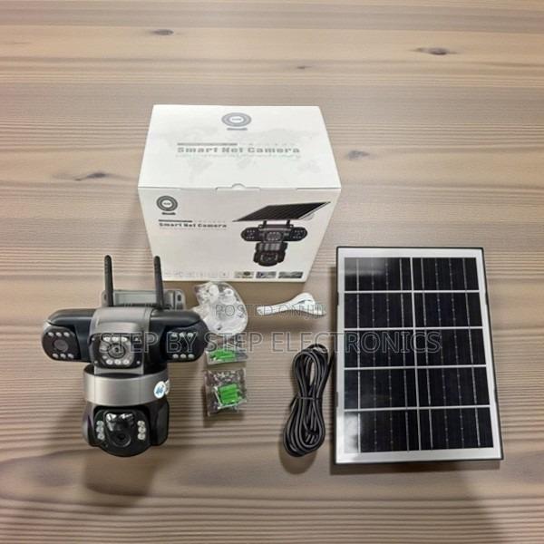 Full-Color 4g PTZ Triple Lens Solar CCTV Security Camera 8w Panel