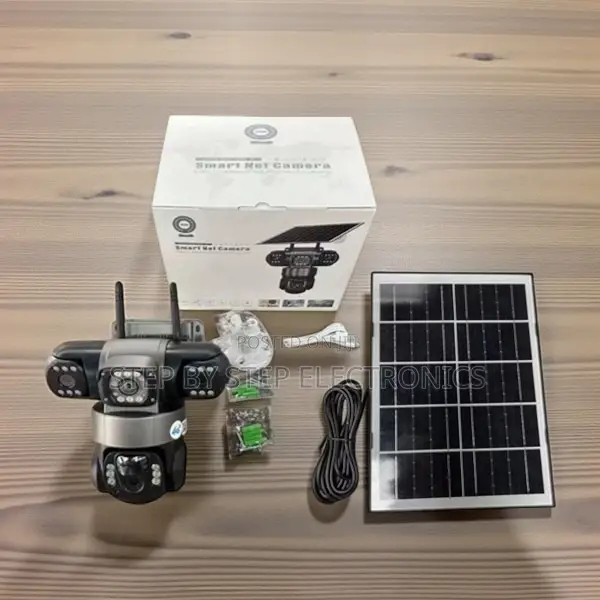Full-Color 4g PTZ Triple Lens Solar CCTV Security Camera 8w Panel