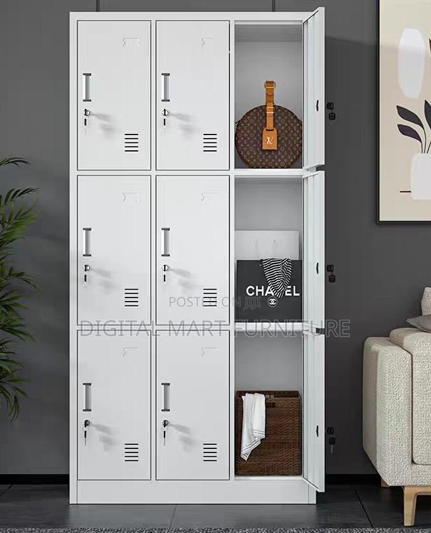 Office Cabinet: White Nine Section Steel Cabinet - thumbnail 3