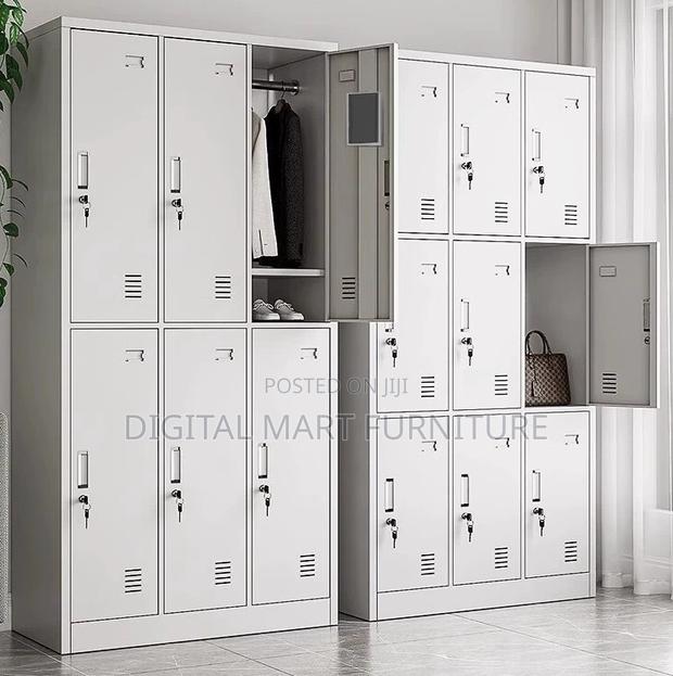 Office Cabinet: White Nine Section Steel Cabinet - thumbnail 4