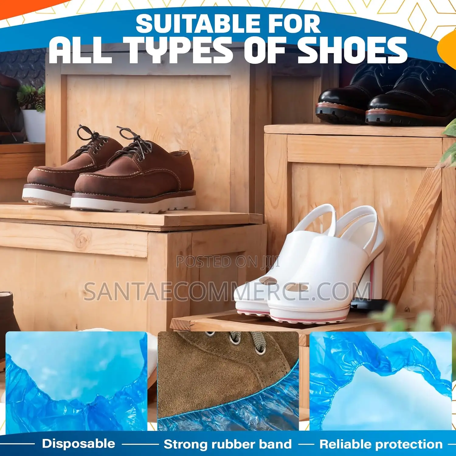 10 PCS Waterproof Anti Rain Disposable Safety Nylon Shoe Covers